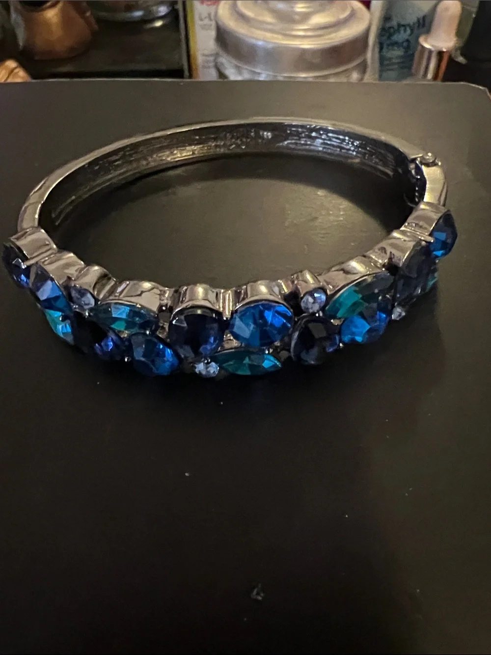 Monet Blue and Teal Crystal Bracelet